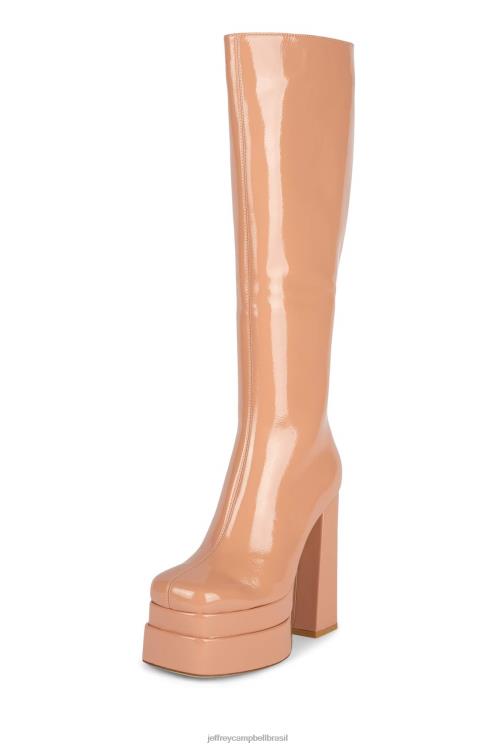 Jeffrey Campbell mulheres B0VBD799 patente de rugas rosa botas joelho a coxa chutando