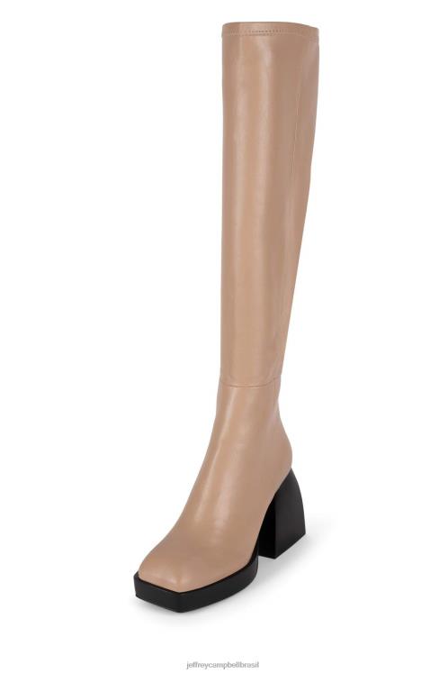 Jeffrey Campbell mulheres B0VBD808 bege botas joelho a coxa delfim