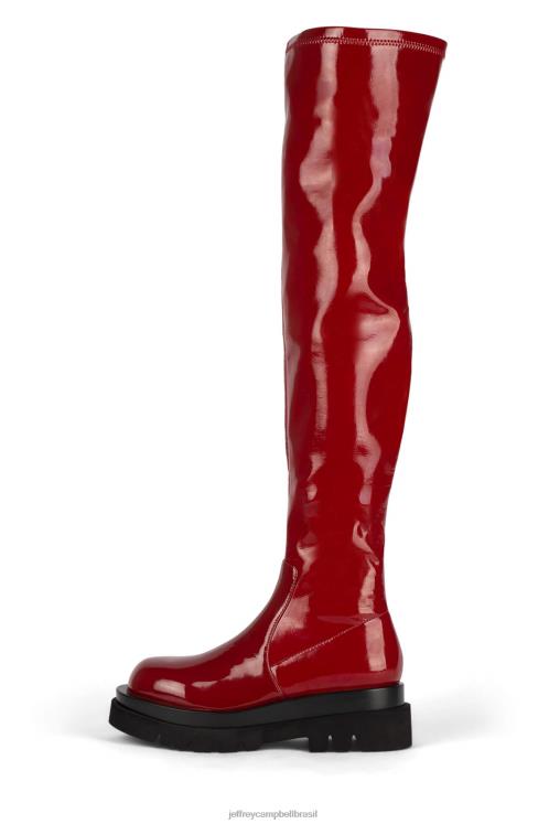 Jeffrey Campbell mulheres B0VBD813 patente de ferrugem botas joelho a coxa tanque-ok