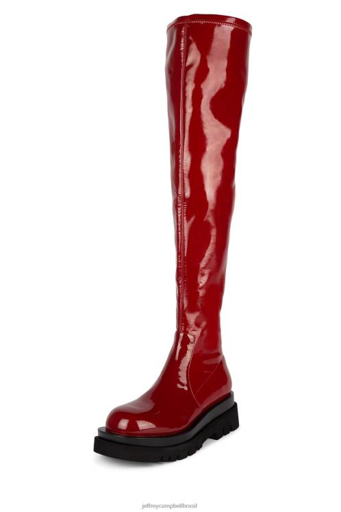 Jeffrey Campbell mulheres B0VBD813 patente de ferrugem botas joelho a coxa tanque-ok