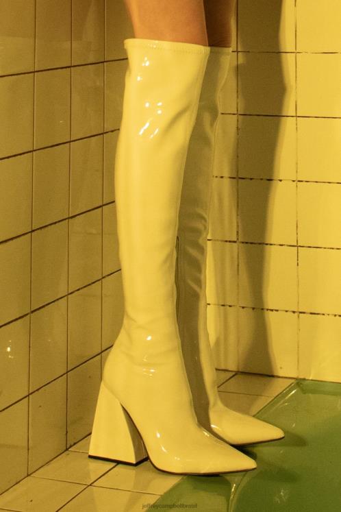 Jeffrey Campbell mulheres B0VBD815 patente branca botas joelho a coxa apelos