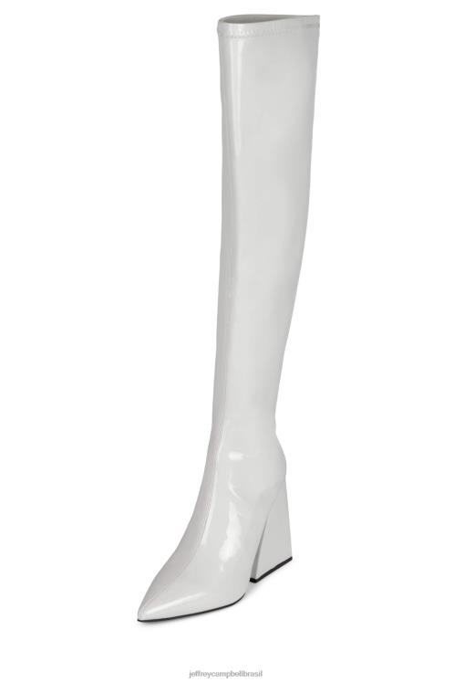 Jeffrey Campbell mulheres B0VBD815 patente branca botas joelho a coxa apelos