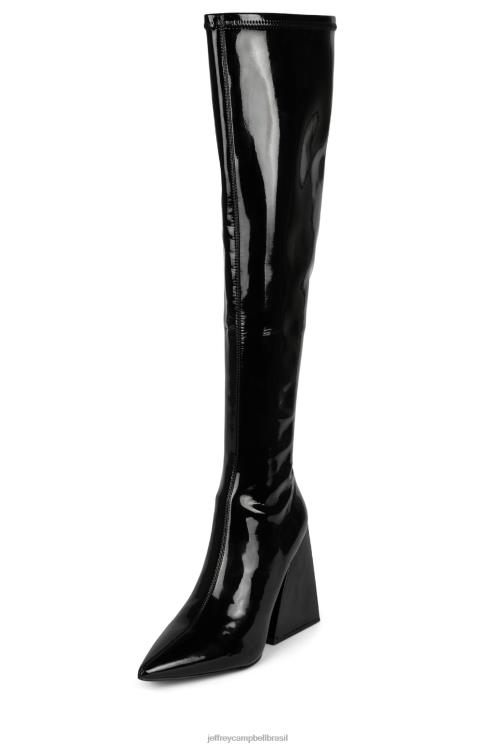 Jeffrey Campbell mulheres B0VBD817 patente preta botas joelho a coxa apelos