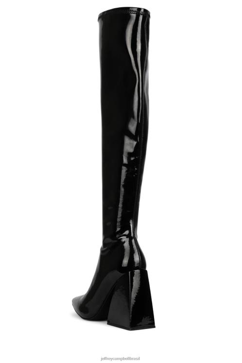 Jeffrey Campbell mulheres B0VBD817 patente preta botas joelho a coxa apelos