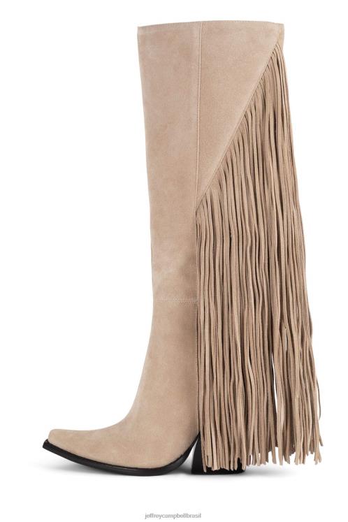 Jeffrey Campbell mulheres B0VBD824 camurça bege botas joelho a coxa gado