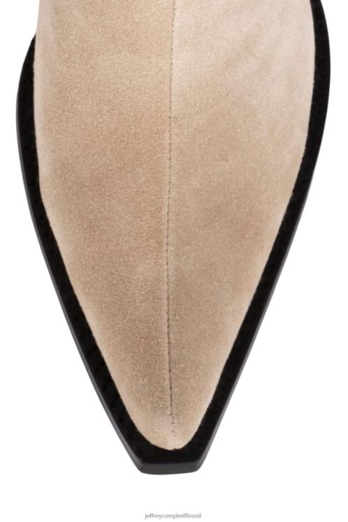 Jeffrey Campbell mulheres B0VBD824 camurça bege botas joelho a coxa gado
