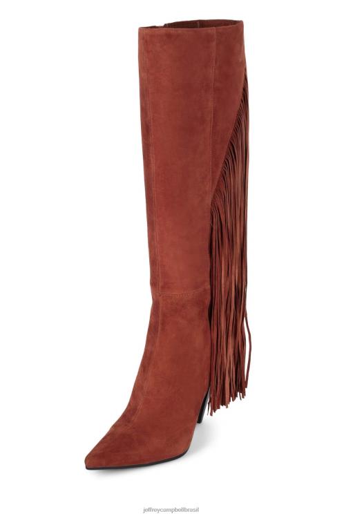 Jeffrey Campbell mulheres B0VBD826 camurça enferrujada botas joelho a coxa galopando