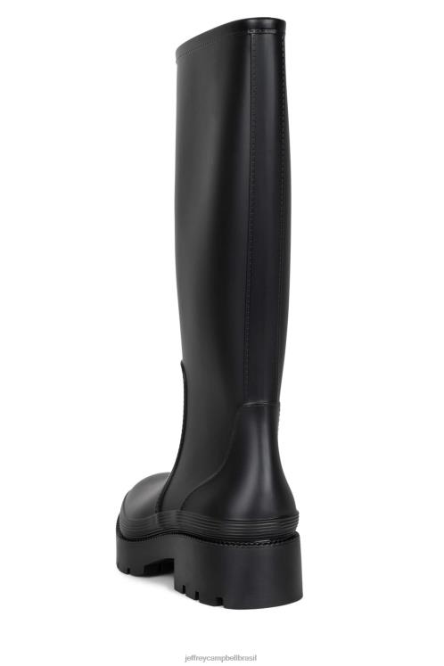 Jeffrey Campbell mulheres B0VBD833 preto fosco botas joelho a coxa chuva torrencial