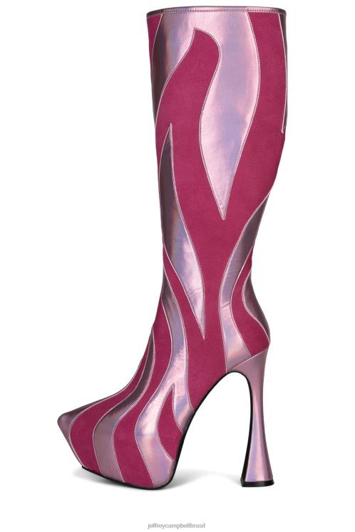 Jeffrey Campbell mulheres B0VBD849 camurça fúcsia fúcsia multi botas joelho a coxa indomável