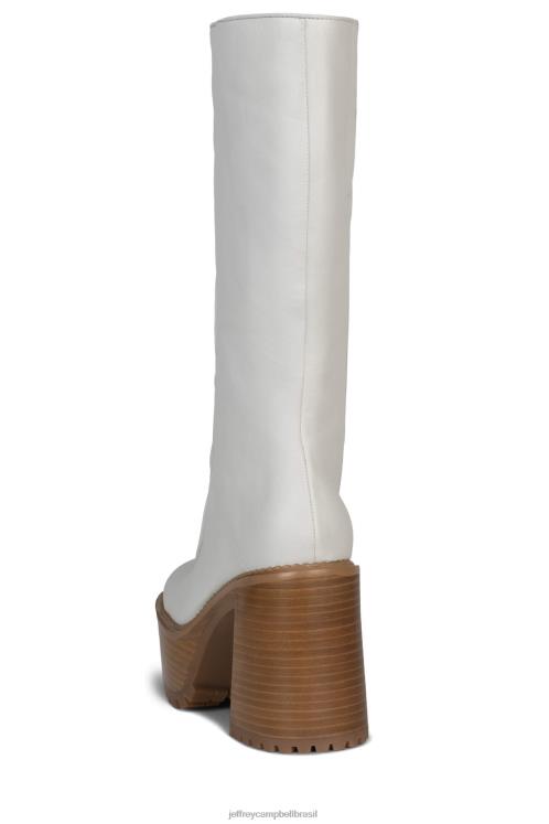 Jeffrey Campbell mulheres B0VBD858 pilha de esmalte natural branco botas joelho a coxa deadwrng-h