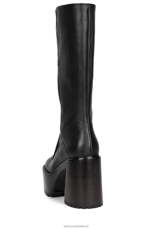 Jeffrey Campbell mulheres B0VBD859 pilha de esmalte marrom preto botas joelho a coxa deadwrng-h