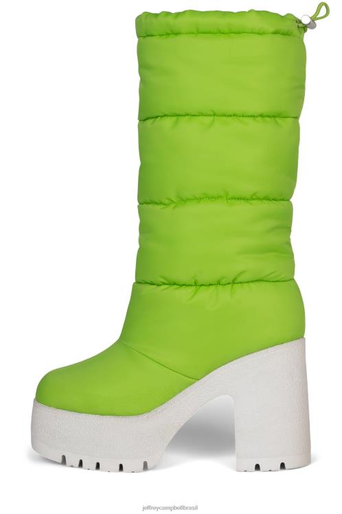Jeffrey Campbell mulheres B0VBD861 verde branco botas joelho a coxa dúvida sobre a neve