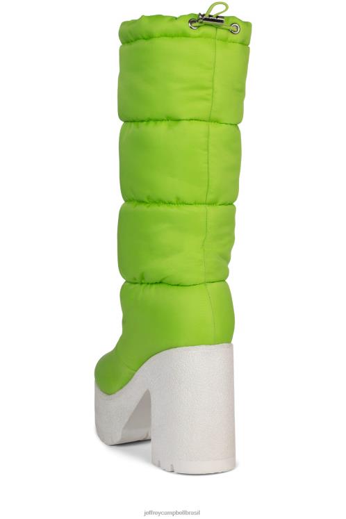 Jeffrey Campbell mulheres B0VBD861 verde branco botas joelho a coxa dúvida sobre a neve