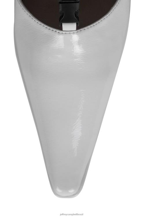 Jeffrey Campbell mulheres B0VBD863 patente de rugas brancas botas joelho a coxa redemoinho