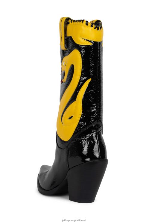 Jeffrey Campbell mulheres B0VBD865 tapa ruga preta patinha amarela botas joelho a coxa klrcobra-2
