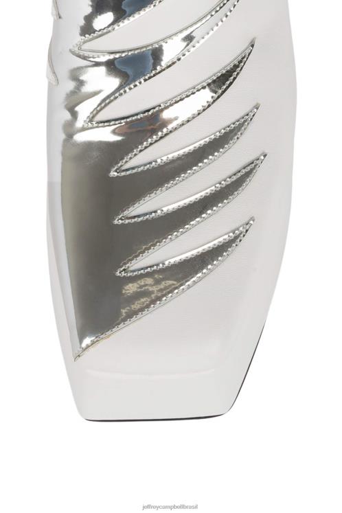 Jeffrey Campbell mulheres B0VBD873 prata branca botas joelho a coxa beije isso