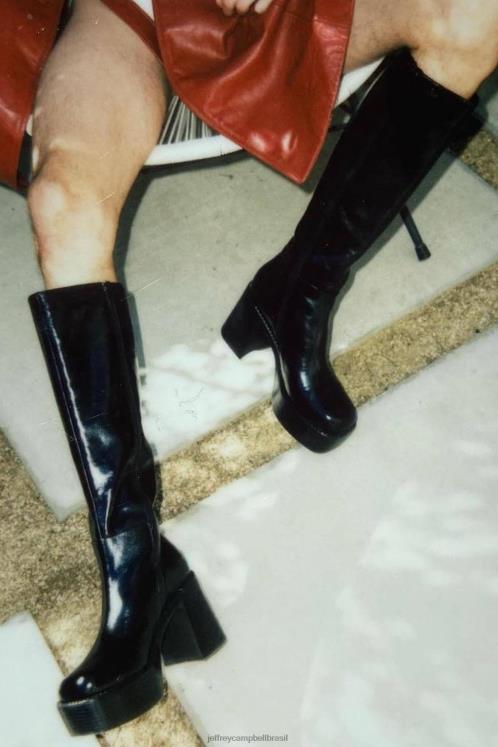 Jeffrey Campbell mulheres B0VBD874 preto botas joelho a coxa a banda