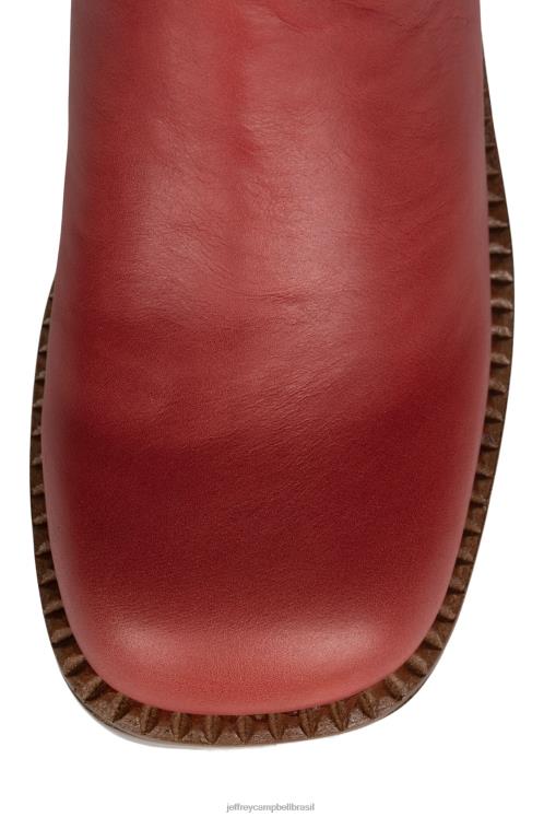 Jeffrey Campbell mulheres B0VBD879 pilha de esmalte vermelho bronzeado botas joelho a coxa a banda