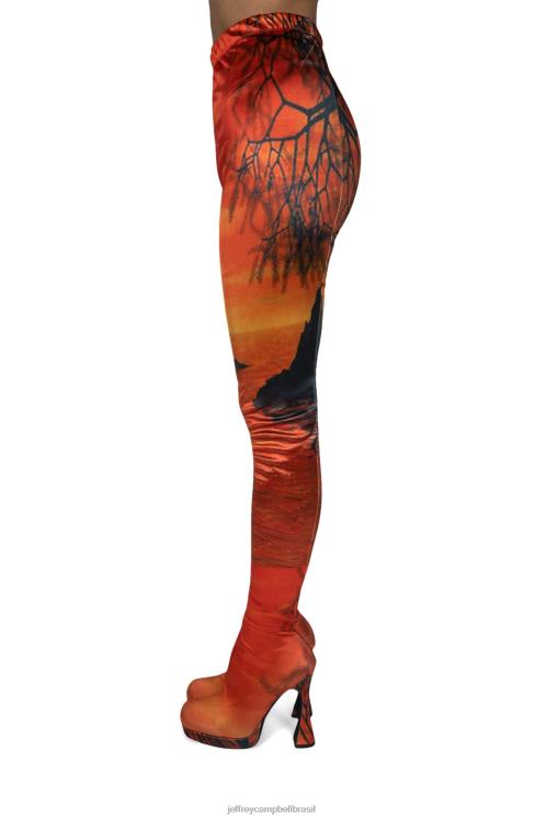 Jeffrey Campbell mulheres B0VBD885 pôr do sol laranja botas joelho a coxa pantalones