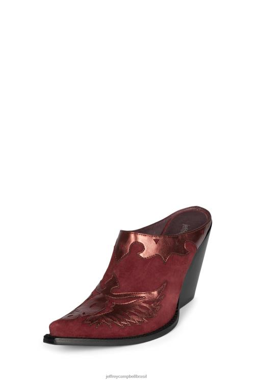 Jeffrey Campbell mulheres B0VBD910 camurça vermelha metálica vermelha botas ocidentais Eagleton