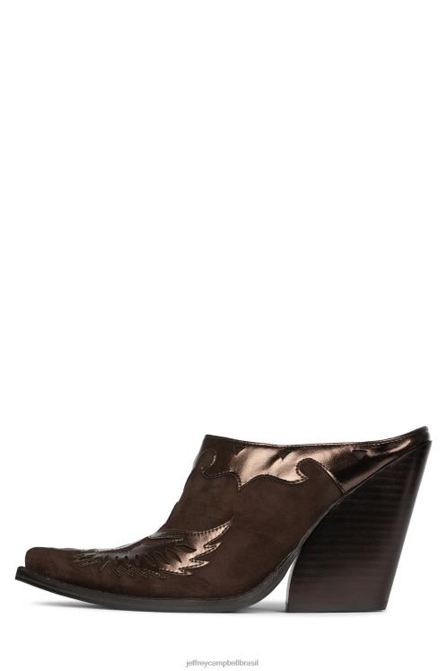 Jeffrey Campbell mulheres B0VBD911 camurça marrom marrom metálico botas ocidentais Eagleton
