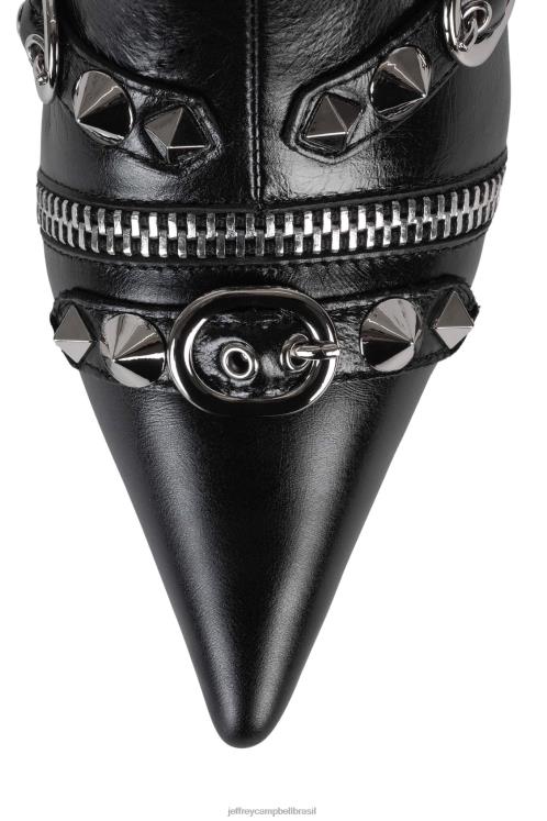 Jeffrey Campbell mulheres B0VBD306 prata negra botas de tornozelo rock alternativo