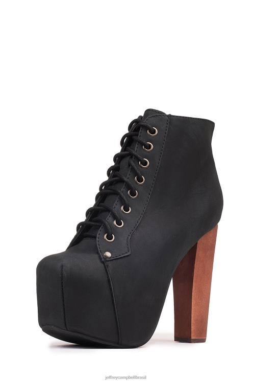 Jeffrey Campbell mulheres B0VBD339 preto angustiado botas de tornozelo lita