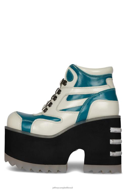 Jeffrey Campbell mulheres B0VBD353 Branco azul botas de tornozelo perigos