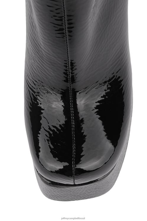 Jeffrey Campbell mulheres B0VBD361 patente de rugas pretas botas de tornozelo viúva-nb