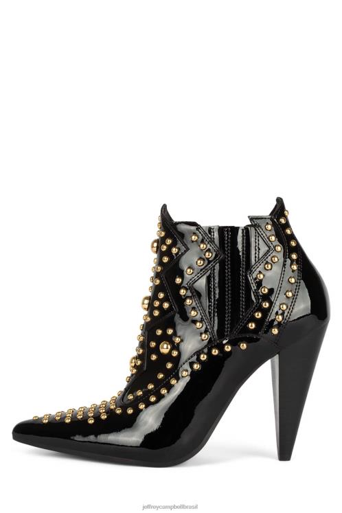 Jeffrey Campbell mulheres B0VBD392 ouro preto patente botas de tornozelo chamada noturna