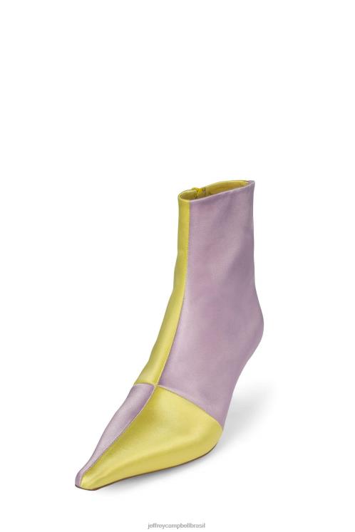 Jeffrey Campbell mulheres B0VBD394 cetim lilás cetim amarelo botas de tornozelo óptica