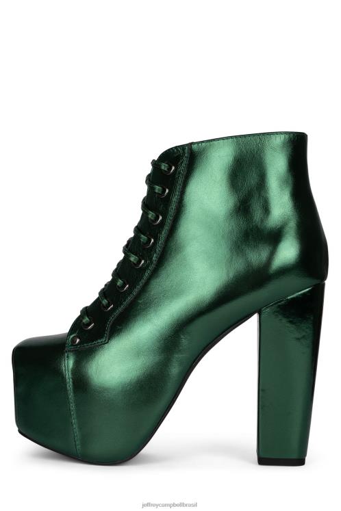Jeffrey Campbell mulheres B0VBD399 verde escuro metálico botas de tornozelo lita