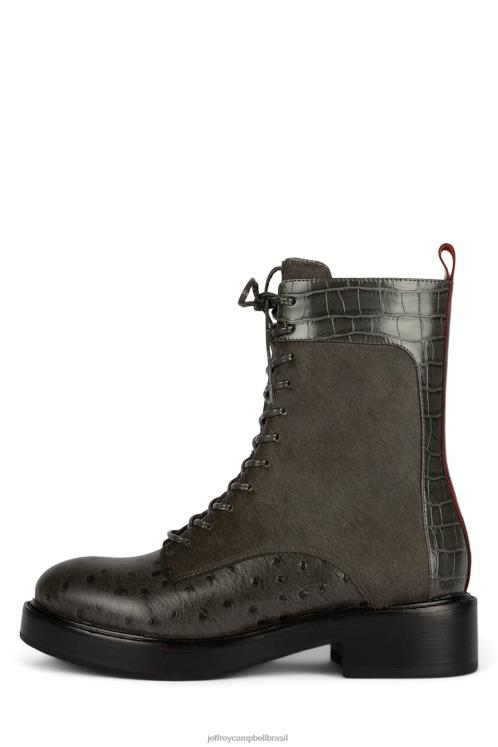 Jeffrey Campbell mulheres B0VBD400 combinação exótica cinza escuro botas de tornozelo fischer-hf