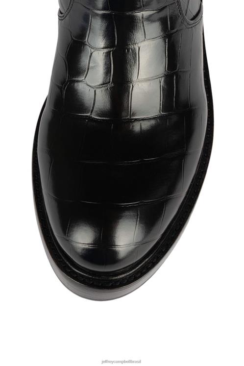 Jeffrey Campbell mulheres B0VBD410 preto croco multi botas de tornozelo edmond-oi
