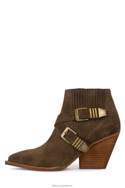 Jeffrey Campbell mulheres B0VBD440 camurça cáqui botas de tornozelo texano