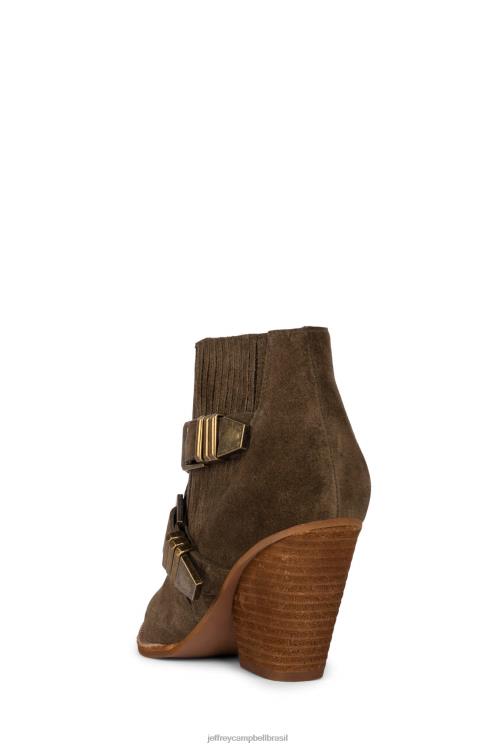 Jeffrey Campbell mulheres B0VBD440 camurça cáqui botas de tornozelo texano