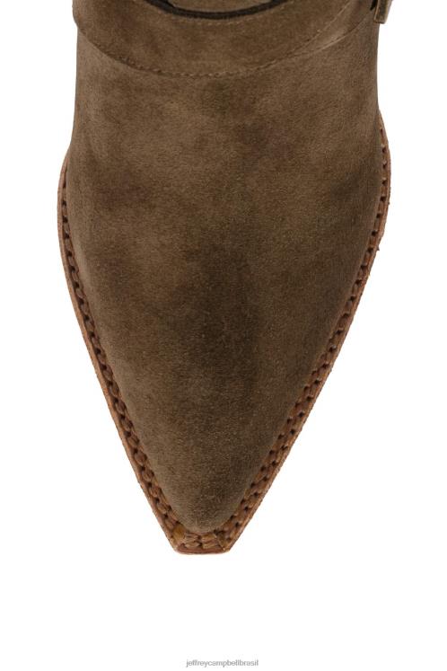 Jeffrey Campbell mulheres B0VBD440 camurça cáqui botas de tornozelo texano