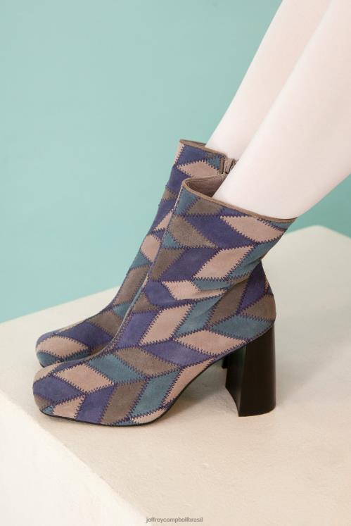 Jeffrey Campbell mulheres B0VBD445 camurça azul multi botas de tornozelo verus-pw