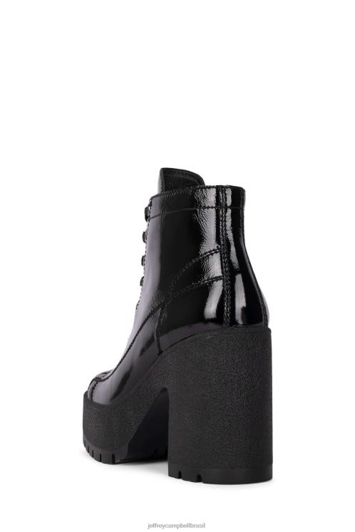 Jeffrey Campbell mulheres B0VBD448 patente de rugas pretas botas de tornozelo atualizar-ll
