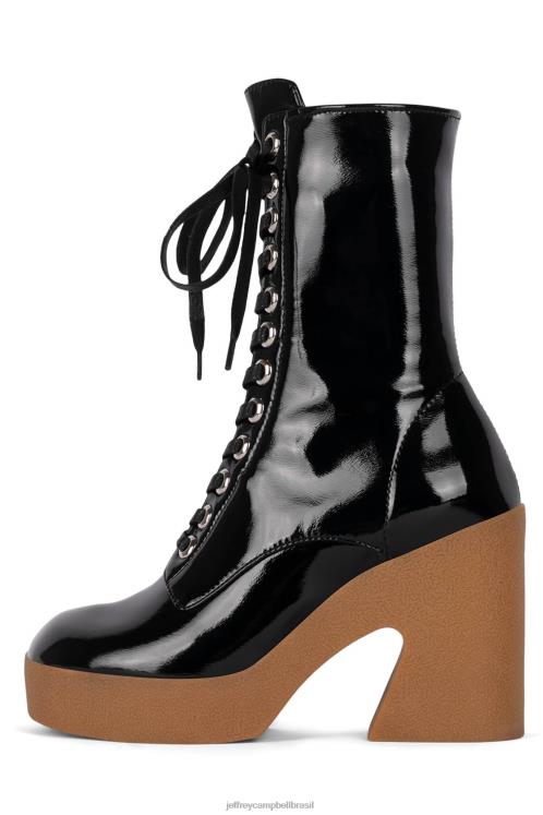 Jeffrey Campbell mulheres B0VBD465 patente de rugas pretas botas de tornozelo kartini-lu