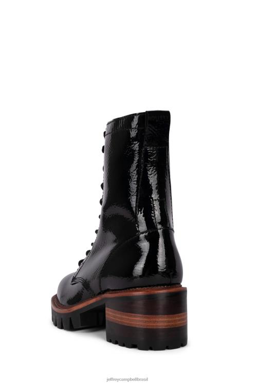 Jeffrey Campbell mulheres B0VBD467 patente de rugas pretas botas de tornozelo sycam-2