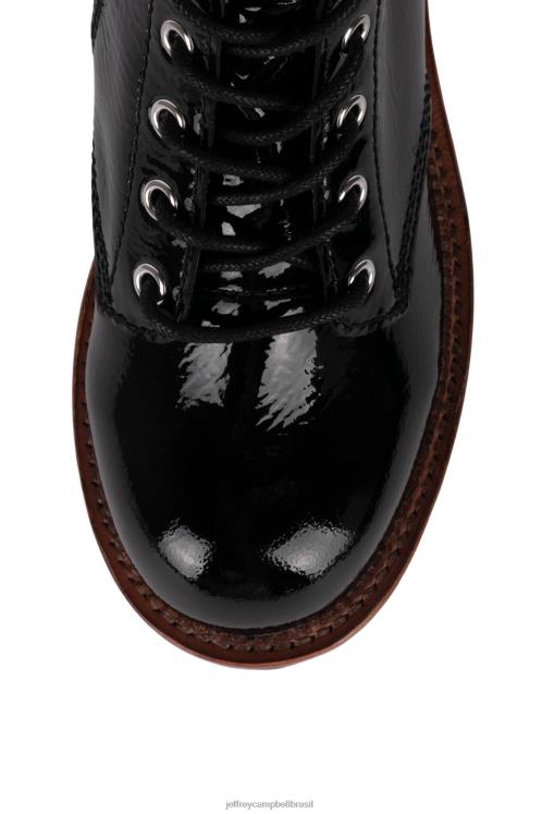 Jeffrey Campbell mulheres B0VBD467 patente de rugas pretas botas de tornozelo sycam-2