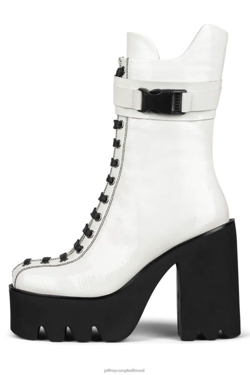 Jeffrey Campbell mulheres B0VBD469 patente branca botas de tornozelo viking