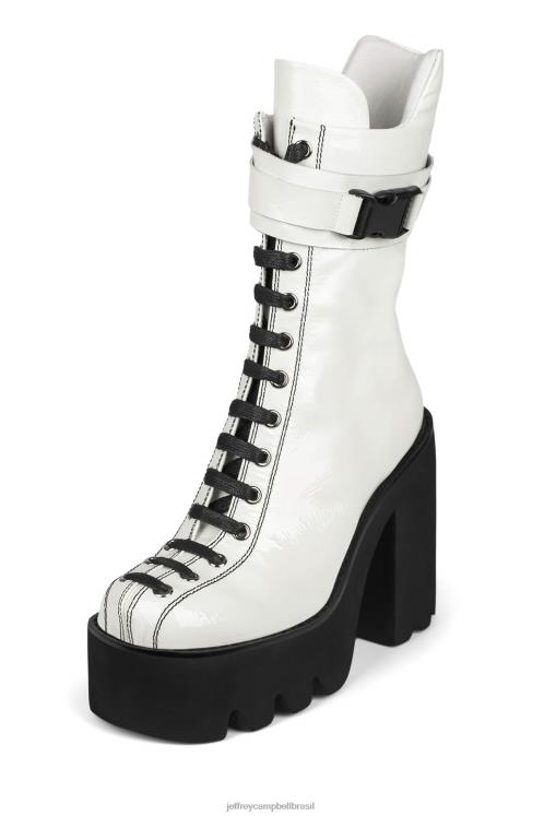 Jeffrey Campbell mulheres B0VBD469 patente branca botas de tornozelo viking