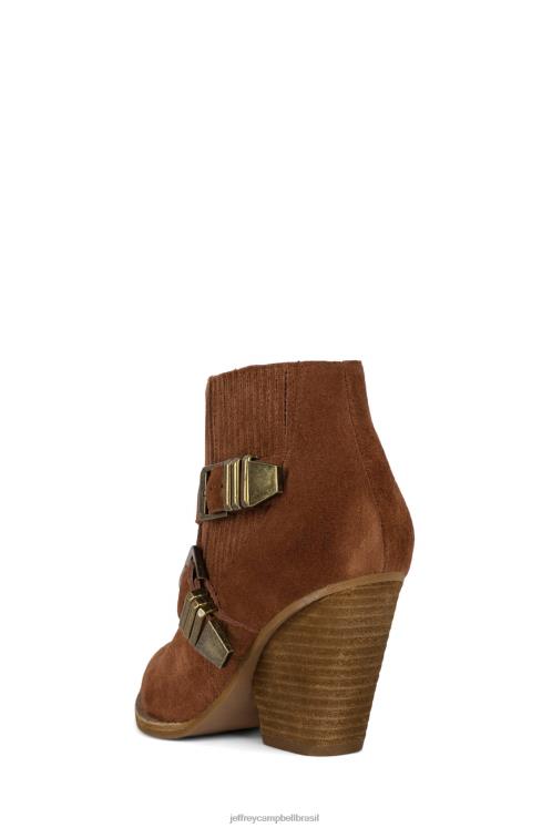 Jeffrey Campbell mulheres B0VBD482 camurça conhaque botas de tornozelo texano