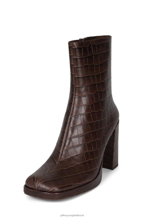 Jeffrey Campbell mulheres B0VBD517 croco marrom botas de tornozelo mínimo