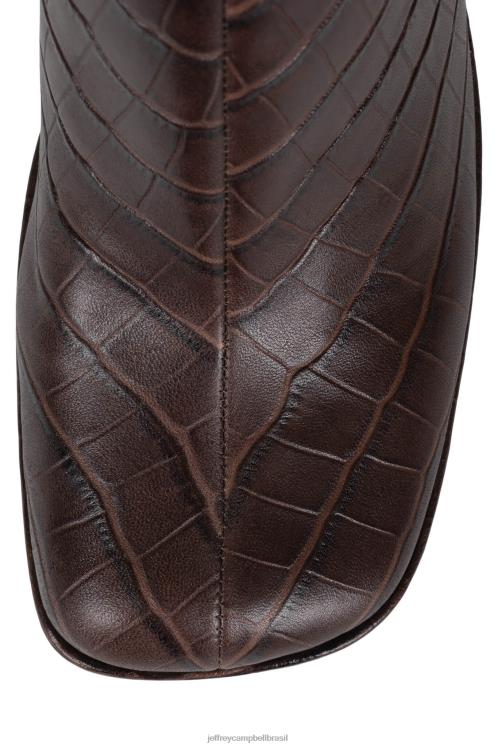 Jeffrey Campbell mulheres B0VBD517 croco marrom botas de tornozelo mínimo