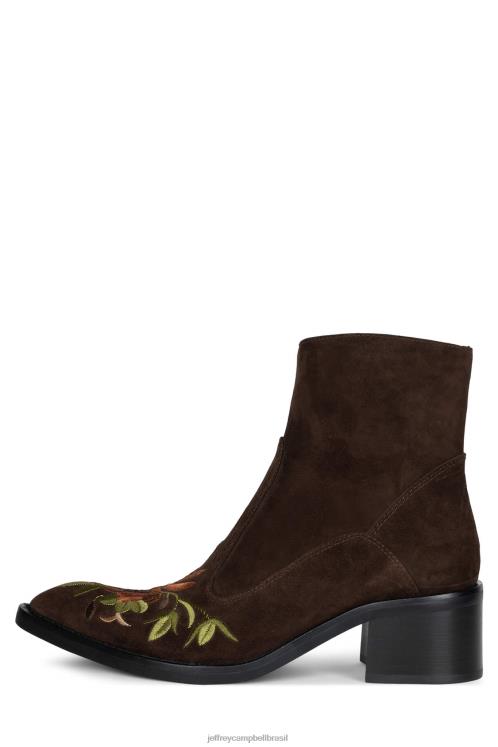 Jeffrey Campbell mulheres B0VBD523 camurça marrom multi botas de tornozelo bandidos