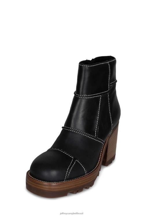Jeffrey Campbell mulheres B0VBD531 pilha de esmalte preto botas de tornozelo abundante-lc