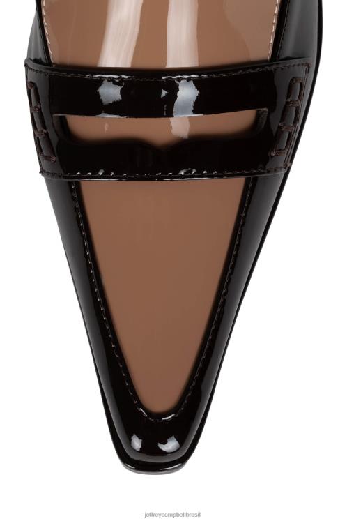 Jeffrey Campbell mulheres B0VBD533 combinação de patente marrom botas de tornozelo diplomacia